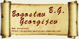 Bogoslav Georgijev vizit kartica